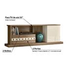 Rack Lisboa Para Tv De Até 55" Com 2 Portas - Carvalho/off Wh