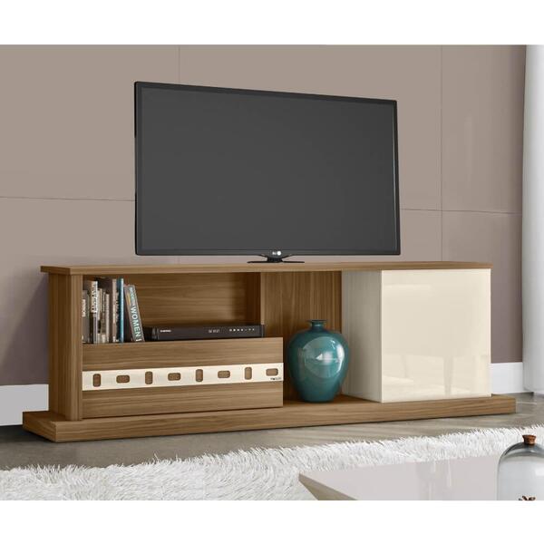 Rack Lisboa Para Tv De Até 55" Com 2 Portas - Carvalho/off Wh