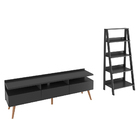 Rack Londres e Estante Escada Sala de Estar Madesa