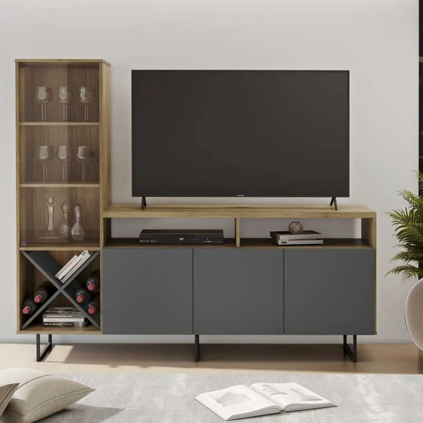 Rack Luz Para Tv Até 56" Polegadas Jcm Móveis Cestaplus Noron