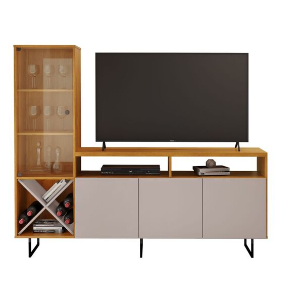 Rack Luz Tv Até 56 Polegadas Jcm Móveis Cinamomo/off