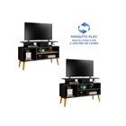 Rack Lyon 1.1 Preto/canela – Carmolar Móveis