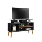 Rack Lyon 1.1 Preto/canela – Carmolar Móveis