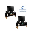 Rack Lyon 1.1 Preto/canela – Carmolar Móveis