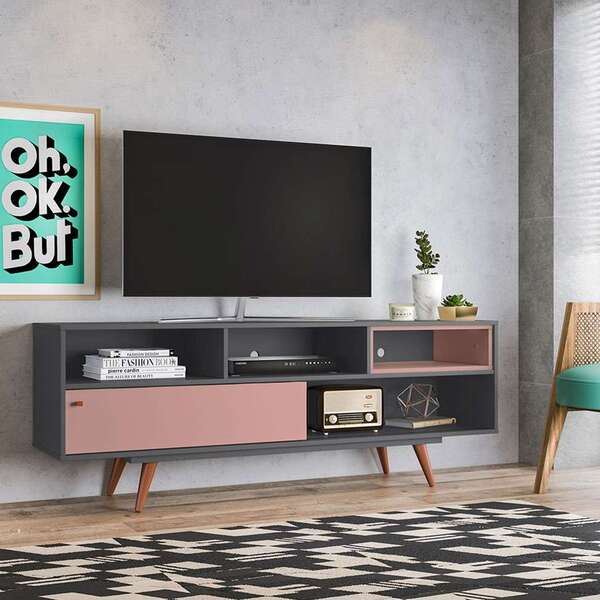 Rack Lyon Grafite E Rosé 162 Cm