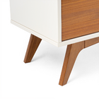 Rack Madeira Maciça 2 Gavetas  Off White