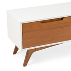 Rack Madeira Maciça 2 Gavetas  Off White