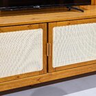 Rack Madeira Maciça 2 Portas Amêndoa