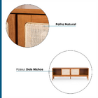 Rack Madeira Maciça 2 Portas Amêndoa