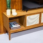 Rack Madeira Maciça 2 Portas Amêndoa