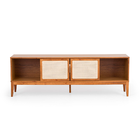 Rack Madeira Maciça 2 Portas Amêndoa