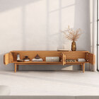 Rack Madeira Maciça Moderno Natural Pés Retos Tv 75 Freijó Te