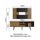 Rack Madesa Cairo E Painel Para Tv Até 58 Polegadas Com Pés D