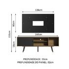 Rack Madesa Cairo E Painel Para Tv Até 58 Polegadas Com Pés D