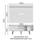 Rack Madesa Cairo E Painel Para Tv Até 65 Polegadas Com Pés D