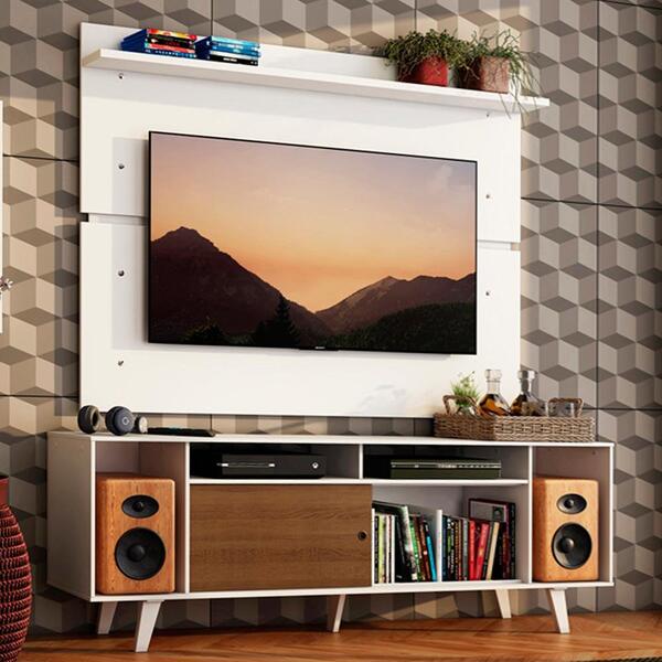 Rack Madesa Cancun Com Pés E Painel Para Tv Até 65 Polegadas