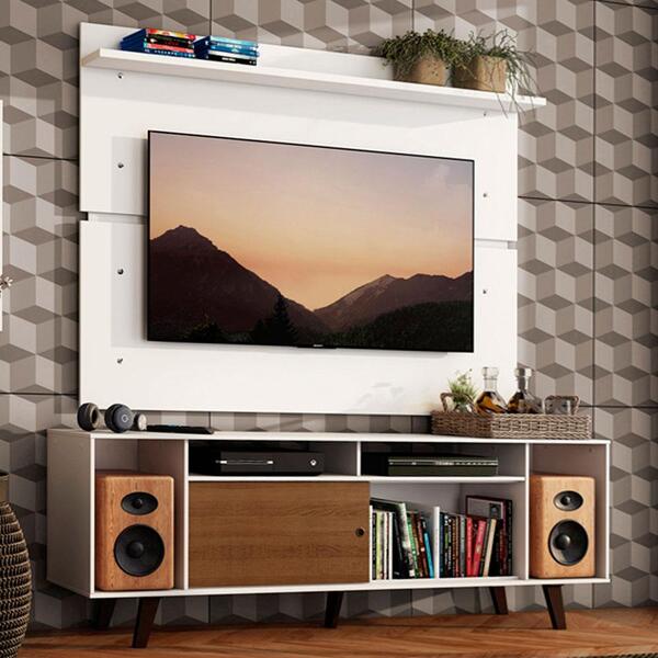 Rack Madesa Cancun Com Pés E Painel Para Tv Até 65 Polegadas