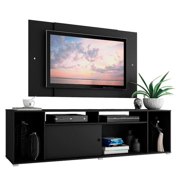 Rack Madesa Cancun E Painel Para Tv Até 58 Polegadas - Preto