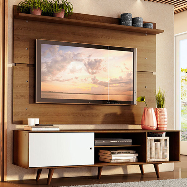 Rack Madesa Dubai E Painel Para Tv Até 65 Polegadas Com Pés -