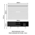 Rack Madesa Dubai E Painel Para Tv Até 65 Polegadas Com Pés -