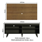 Rack Madesa Udine E Painel Para Tv Até 55 Polegadas Com Pés