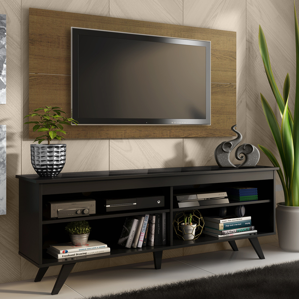 Rack Madesa Udine E Painel Para Tv Até 55 Polegadas Com Pés