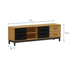 Rack Madri Com 2 Portas - Finestra - Carvalho/preto