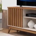 Rack Malbec 1.36 Wood Ripado Off White/freijó - Giga Móveis