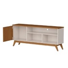 Rack Malbec 1.36 Wood Ripado Off White/freijó - Giga Móveis