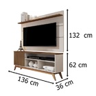 Rack Malbec C/ Painel Vivare 1,36 Off White/Freijó - Germai M