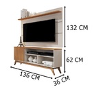 Rack Malbec C/ Painel Vivare 1,36 Off White/Nature - Germai M