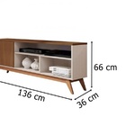 Rack Malbec Wood 1.36 Off White/Freijó - Germai Móveis