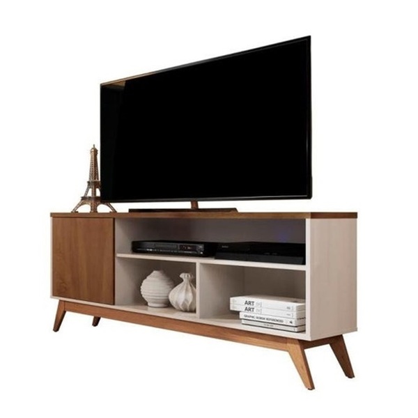 Rack Malbec Wood 1.36 Off White/freijó - Giga Móveis