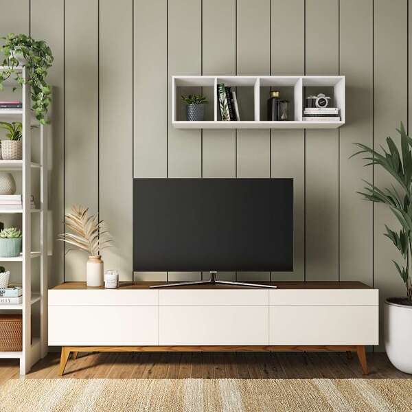 Rack Manchester I 3 Gv Off White Com Freijó Touch 218 Cm