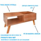 Rack Mdf Amadeirado Para Coleções De Discos E Toca Discos