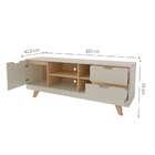 Rack Michigan Off White E Carvalho 160 Cm