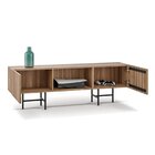 Rack Moderno De Aço Frizo Com 150 Cm Freijó/preto