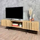 Rack Moderno De Aço Frizo Com 150 Cm Freijó/preto