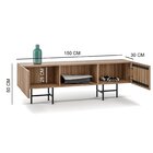 Rack Moderno De Aço Frizo Com 150 Cm Freijó/preto