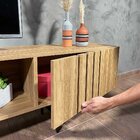 Rack Moderno De Aço Frizo Com 150 Cm Freijó/preto