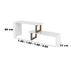 Rack Netuno Extensível Branco Com Amêndoa - Tebarrot Móveis