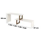 Rack Netuno Extensível Off White Com Amêndoa - Tebarrot Móveis