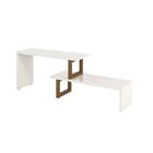 Rack Netuno Extensível Off White Com Amêndoa - Tebarrot Móveis