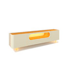 Rack Nobre 2.1 Com Pés De Vidro Offwhite Com Nature - Gelius