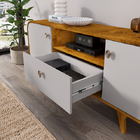 Rack Noronha Naturalle/off White - Bechara Móveis