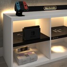 Rack Nt Gamer Tv Madeira Metal Brancoled Incluso + 4 Brindes