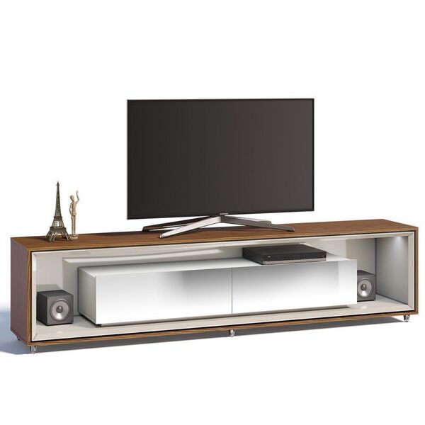 Rack Ópera 218cm 02 Gavetas Com Espelho Off White/ Freijó G29 - Imcal ...
