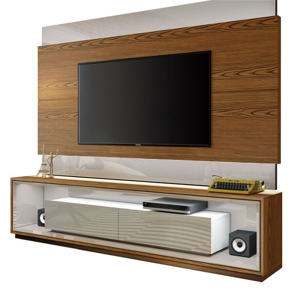 Rack Ópera Com Painel Classic 1.8 Freijó Com Off White - Imca