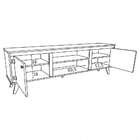 Rack Oxford Preto E Madeirado 180 Cm