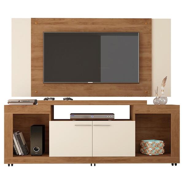 Rack Painel Até 55 Polegadas Buriti/off White Movie Caemmun